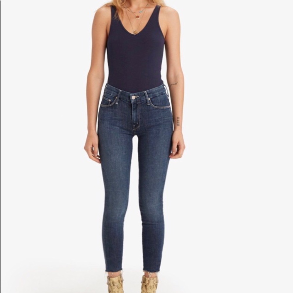 Mother Looker Ankle Fray Jeans